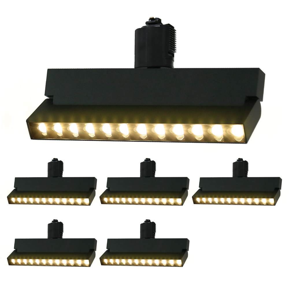 スポットライト 6個セット ダクトレール用 LED一体型照明 インテリア照明 取付簡単 屋内照明 電...