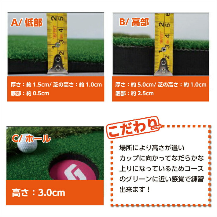 Smaly パターマット 3m 大型 ゴルフ ゴルフマット パター パター
