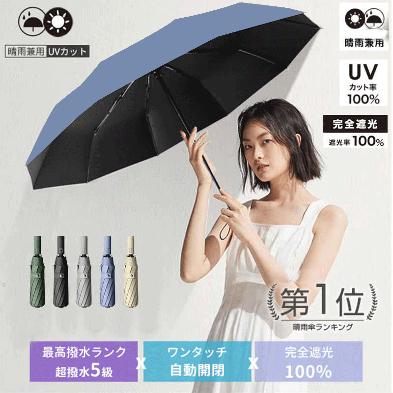 日傘 折りたたみ傘 自動開閉 UVカット 遮光 遮熱コンパクト