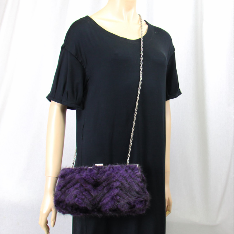 【未使用品】ミンクショルダーバッグ￼ 毛皮/ミンク/ショルダーバッグ リアルファー 在庫処分 2Way : 毛皮