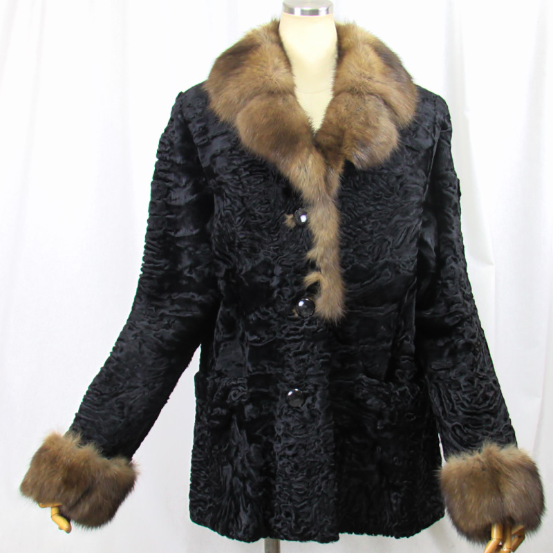 毛皮/カラクールラム/羊革/セーブル/リアルファー/ジャケット/パーティ