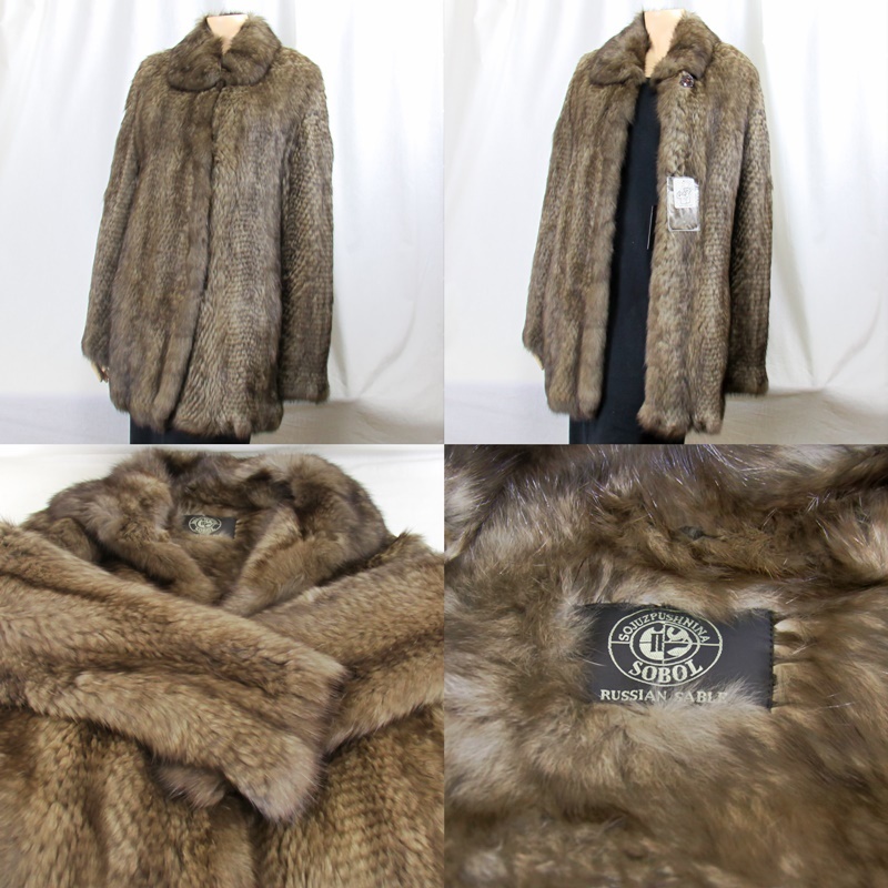毛皮 /ロシアンセーブル ハーフコート ヤーン ファー ソボル セーブル