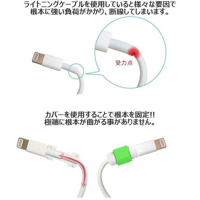 ライトニングケーブル 断線防止 カバー キャップ お得 入荷予定 2個 