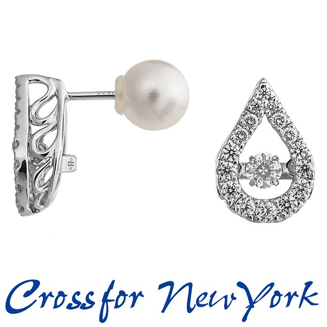 Crossfor NewYork ダンシングストーン ピアス レディース クロス