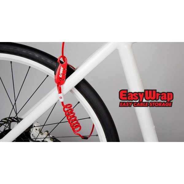 自転車 ロック ワイヤー ストレート コイル ダイヤル 1800mm