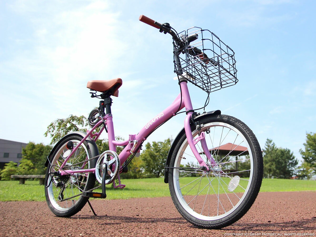 折りたたみ自転車 20インチ 全商品P3倍 シマノ 6段変速 鍵 ライト カゴ ミニベロ 折り畳み自転車