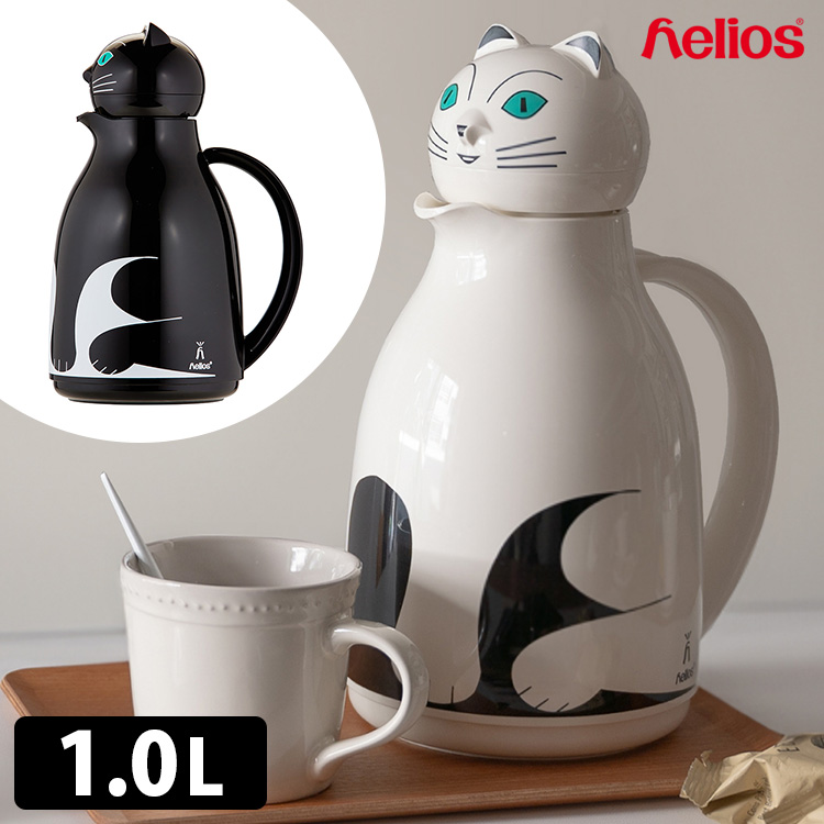 helios サーモキャット 1L ガラス魔法瓶 卓上魔法瓶 保温保冷 卓上 