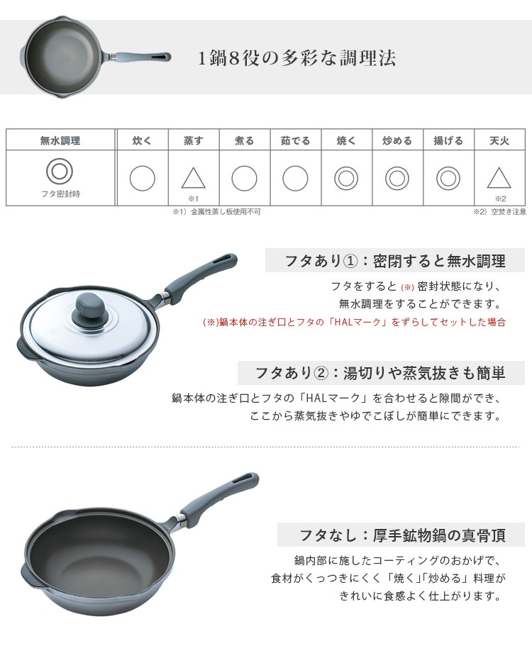 HAL万能無水鍋23 ハル万能無水鍋 23cm HALムスイ 特典付 : s10006702 : SmartKitchen - 通販 -  Yahoo!ショッピング