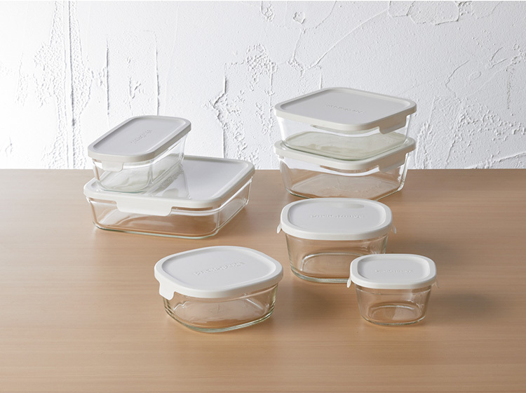 iwaki パック＆レンジ 角型4点セット ホワイト イワキ : SmartKitchen
