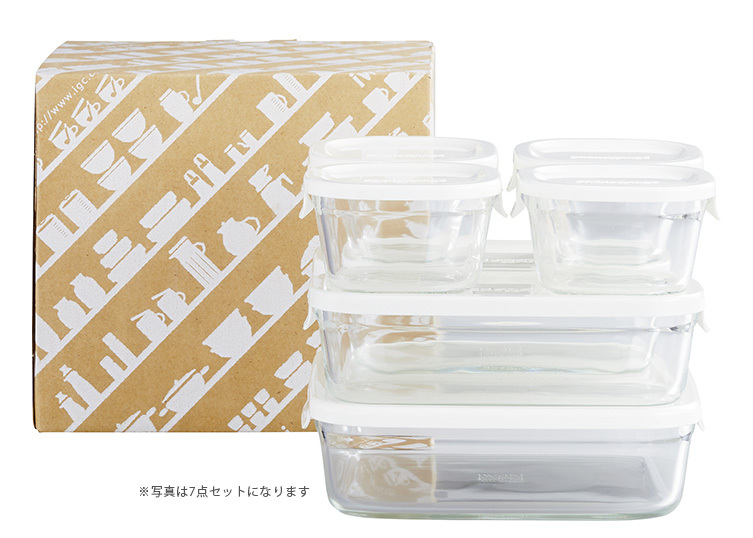 iwaki パック＆レンジ 角型4点セット ホワイト イワキ : SmartKitchen