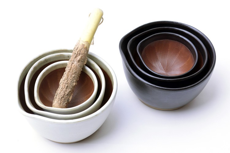 もとしげ すり鉢 大 （すりばち 石見焼 元重製陶所 注ぎ口あり