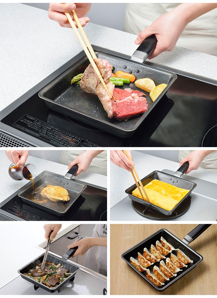 ファイバーライン鉄製 角フライパン＆カバーセット