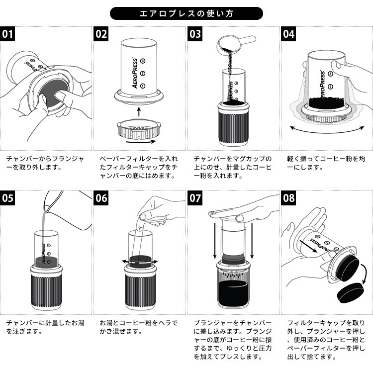 新品送料無料 oa 138 AEROPRESS エアロプレス コーヒーメーカー 飽和ポリエステル樹脂 当店限定販売 エアロプレス