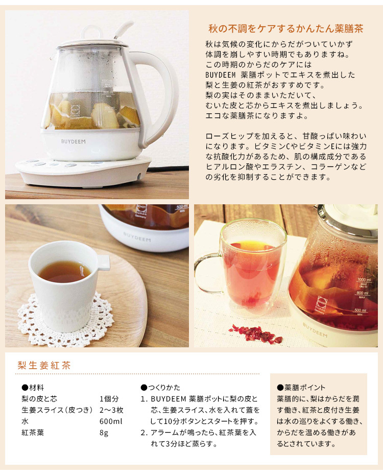 BUYDEEM 薬膳ティーポット 1.0L バイディーム : SmartKitchen - 通販