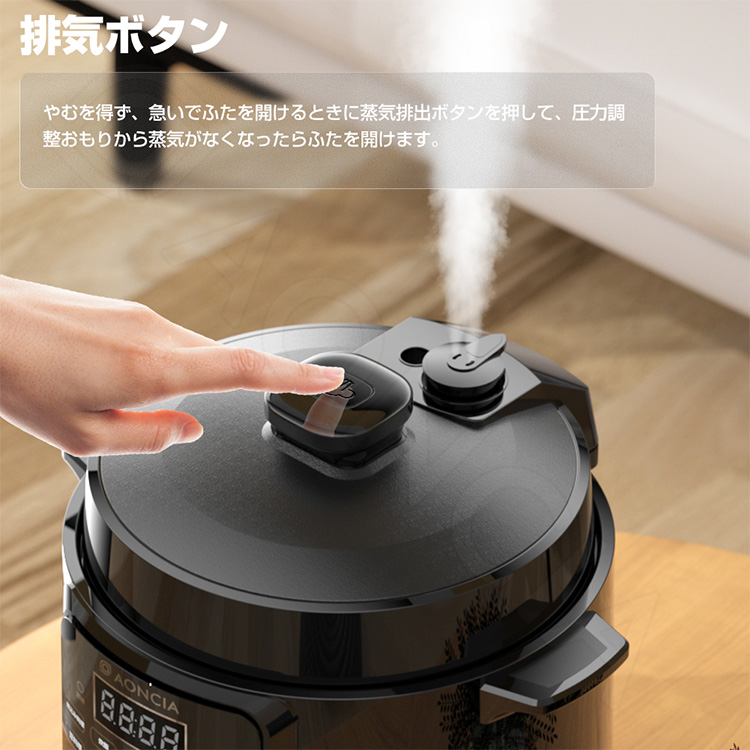 AONCIA 電気圧力鍋 3L 2〜3人向け 予約・保温機能付き 1台10役!時短 AONCIA 電気圧力鍋 3L 2〜3人向け 予約・保温機能付き 1台10役!時短