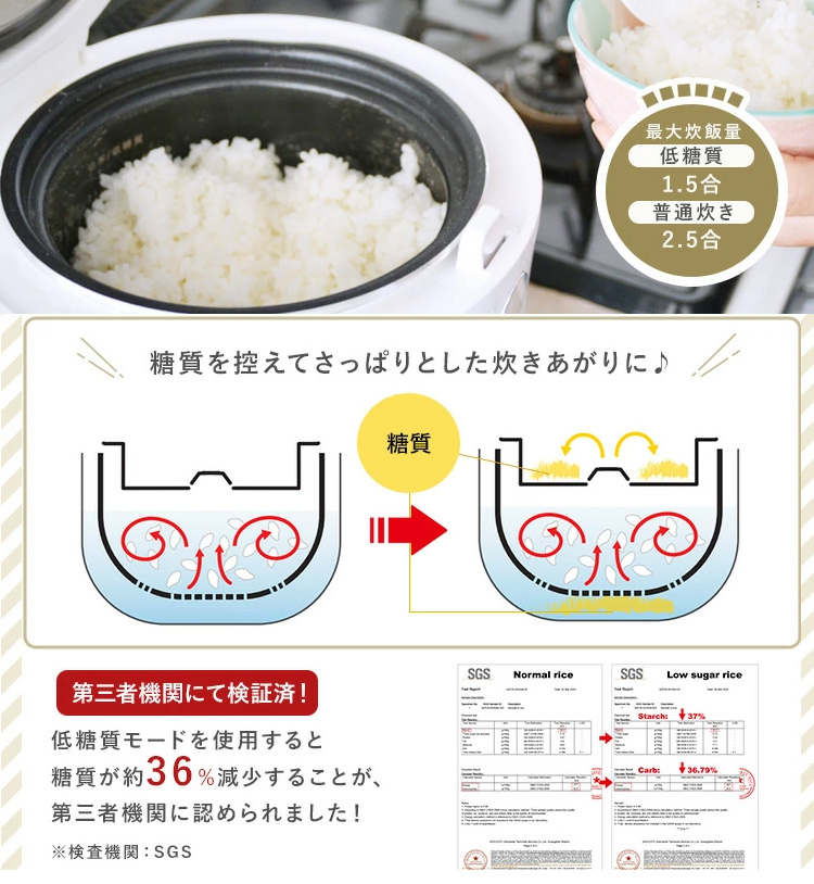 F075　新品未使用品　サラダチキンがつくれる糖質カット炊飯器　糖質37％カット サラダチキンがつくれる 糖質カット炊飯器 楽しく使えるレシピ