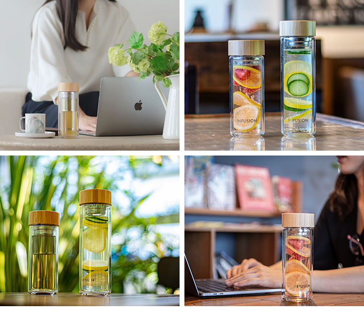 INFUSIONボトル 350ml 茶こし付き二重ガラス構造ボトル インフュージョン : s10010399 : SmartKitchen - 通販  - Yahoo!ショッピング