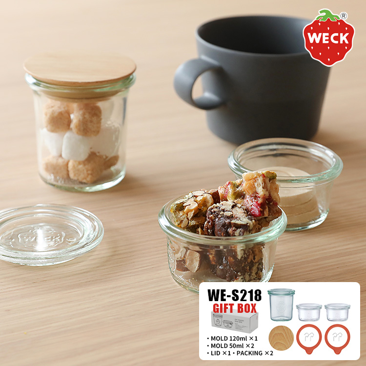 【最終値下】weck MOLD16点、パッキン18点、クリップ36点、本のセット WECK ギフトボックス（MOLDキャニスター120ml×1・50ml×2、木蓋S