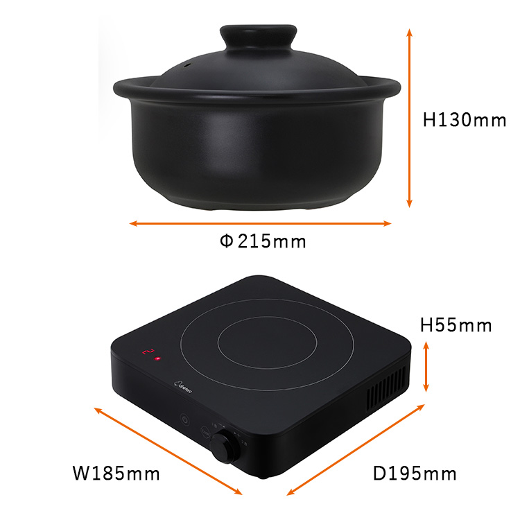 ドリテック Gimmi 銀味ごはん鍋 専用炊飯モード付IH調理器セット ドリテック Gimmi 銀味ごはん鍋 専用炊飯モード付IH調理器セット