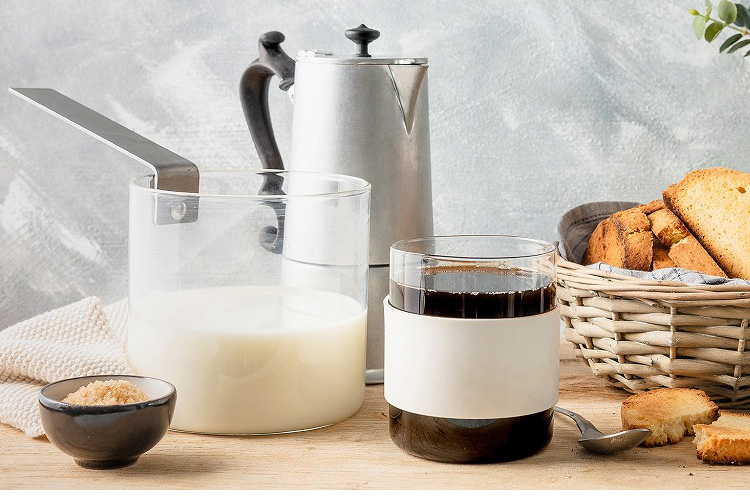 bibiellejimmy ケイエヌインダストリー ガラスの片手鍋 正規品】THE KETTLE ガラスの片手ポット 12cm 1.3L 直火用 片手鍋