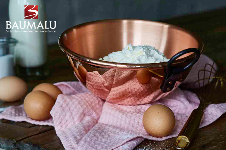 Baumalu 銅のペストリーボウル 32cm （7L 銅製ボウル 取っ手付き 直火