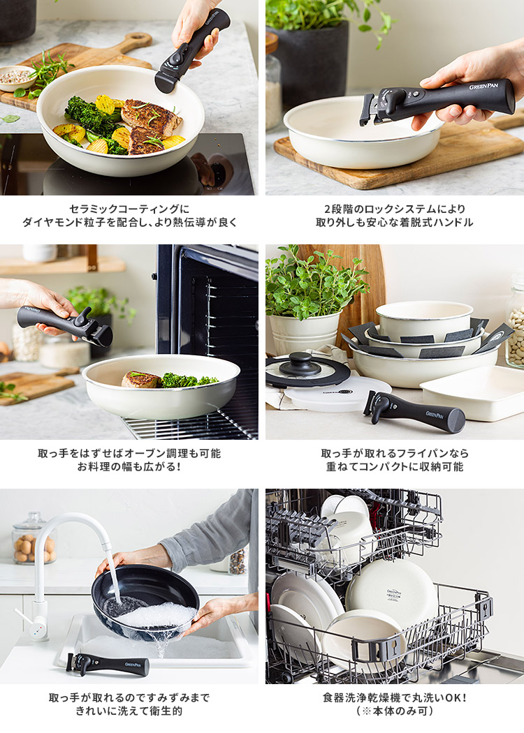 GREEN PAN（グリーンパン） クリックシェフ4点セット フライパン20cm