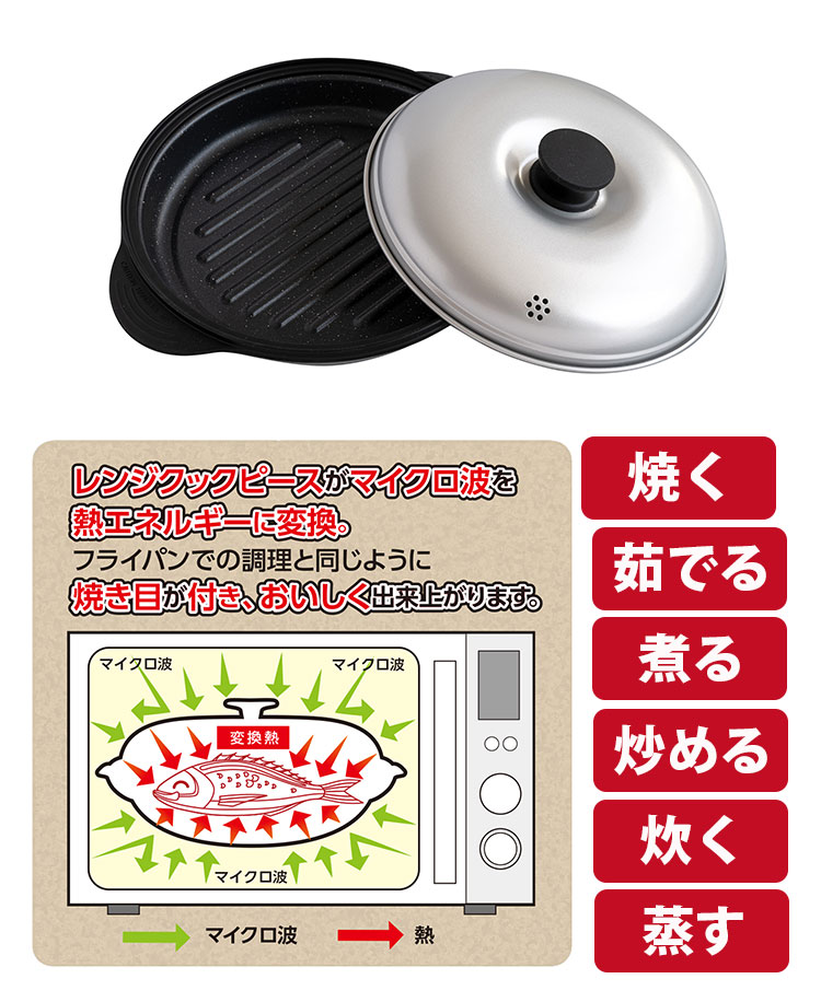 BWS レンジクックピース MWCP-P1 電子レンジ調理器 焼き目 焼く 波型