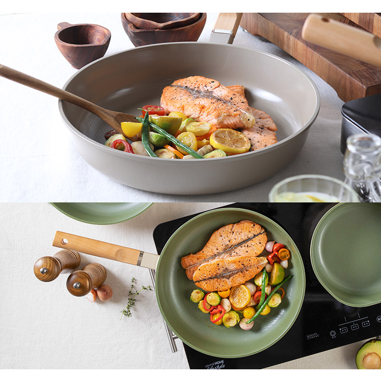 ROICHEN セラミックコーティングフライパン 28cm （平型 浅型 IH対応