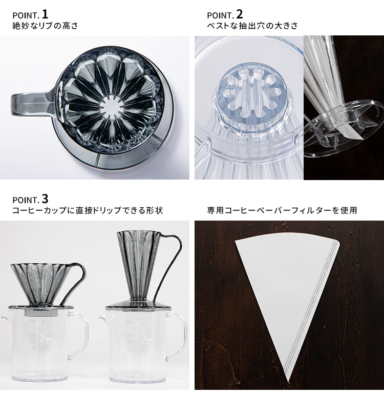 CAFEC フラワードリッパーDEEP27 1杯用 コーヒーサーバー＆専用