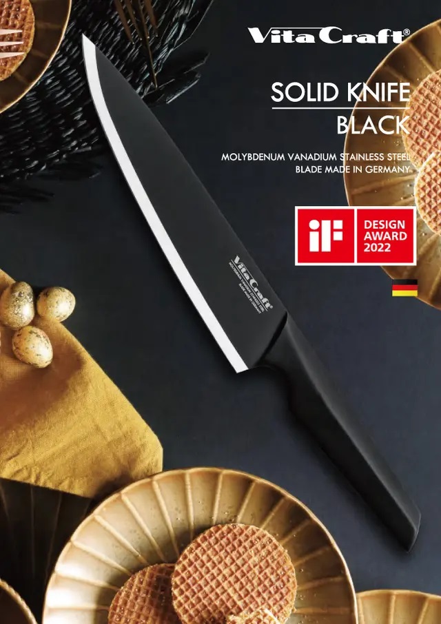 Vita Craft 三徳包丁 新品　送料無料 Vita Craft（ビタクラフト） SOLID KNIFE BLACK THE SANTOKU （Vita