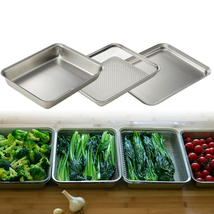 ラバーゼ角バット、角ザル、プレート4pcs la base（ラバーゼ） 角バット ザル 3点セット （ラバーゼ 21cm セット