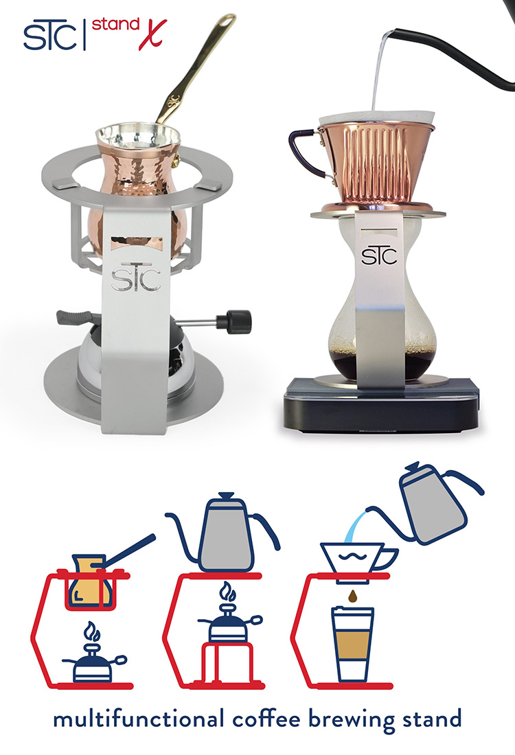  Peak - 真鍮製コーヒーグラインダー STC TURKISH Coffeeコラボモデル STC トルココーヒー用イブリック・ファンネル・シングルスタンド