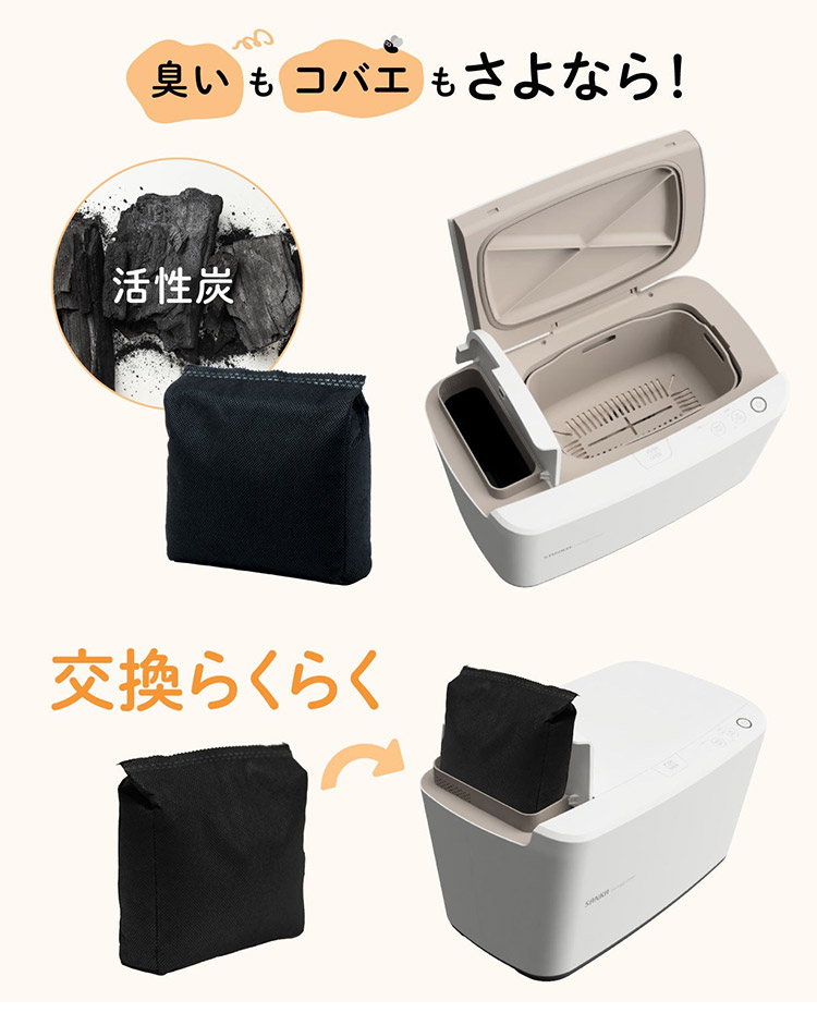 交換用 エコ脱臭フィルター4個セット（2個入×2セット） 生ゴミ