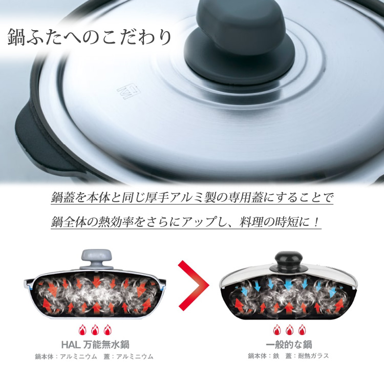 HAL Series 無水鍋 ホームパンユニ らいと（オール） （23cm 3合