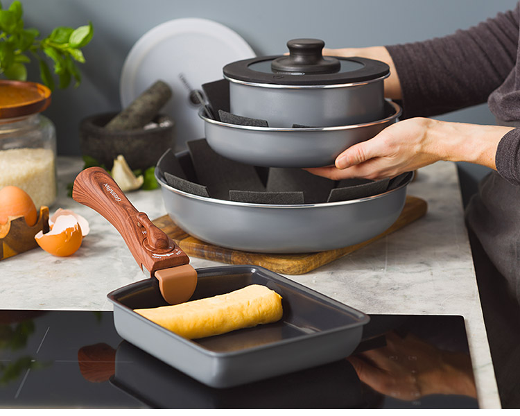 GREEN PAN（グリーンパン） クリックシェフ9点セット チャコールグレー