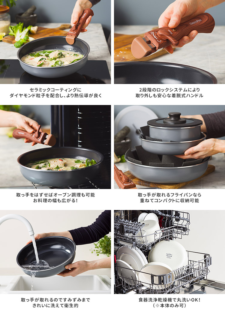 GREEN PAN（グリーンパン） クリックシェフ9点セット チャコールグレー