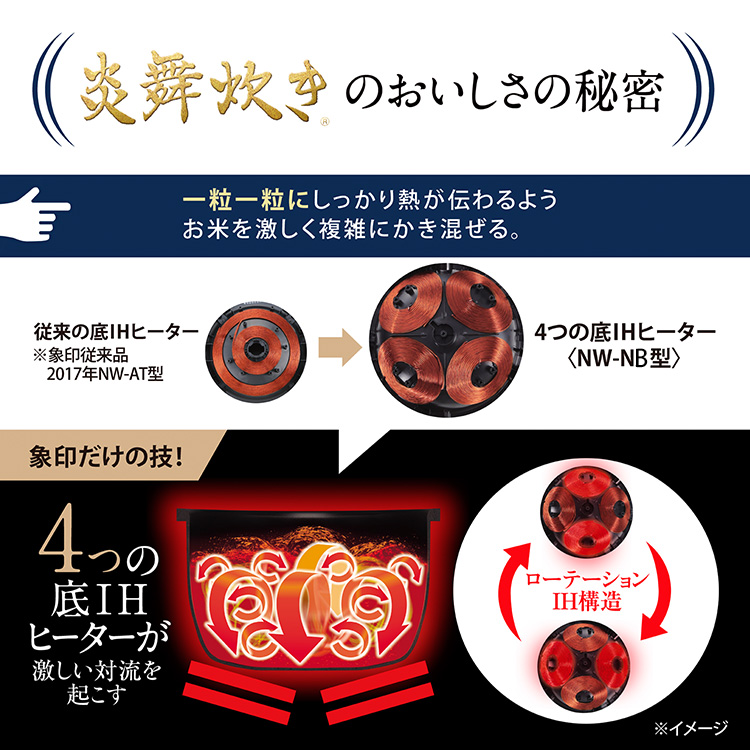 象印（ZOJIRUSHI） ＼2025年発売／ 圧力IH炊飯ジャー 炎舞炊き 1升炊