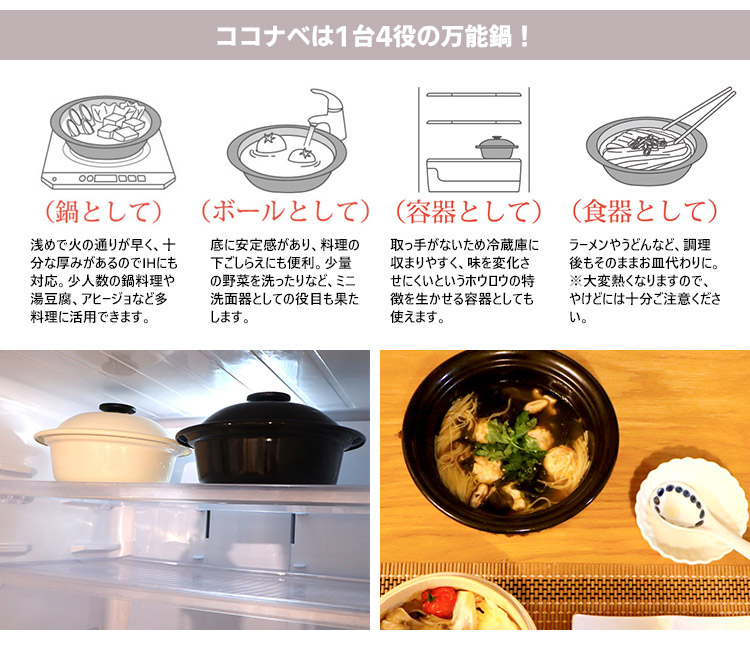 野田琺瑯 ココナベ せいろセット 大 21cm せいろ2段 （0.98L ガス・IH