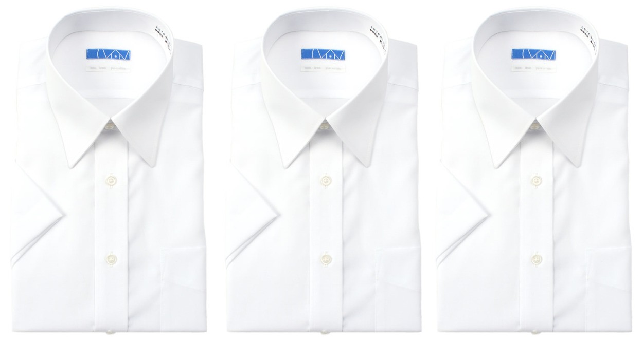 ワイシャツ ノーアイロン 半袖 3枚セット 綿100 超 形態安定 Yシャツ メンズ 形状記憶 クールビズ ランキング Item スマートビズ 通販 Yahoo ショッピング