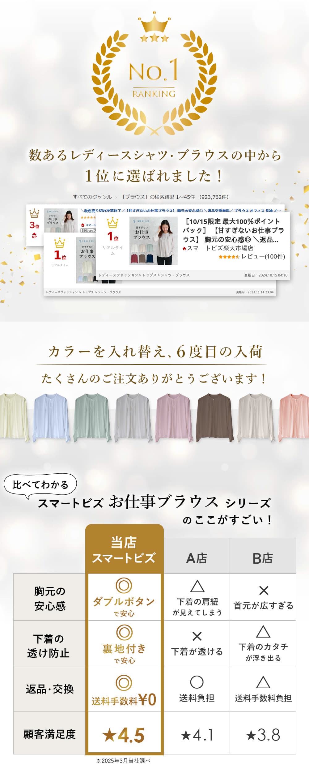 ブラウス 長袖