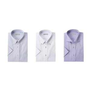 半袖 ワイシャツ 3枚セット クールビズ 襟高デザイン Yシャツ 形態安定 メンズ 半袖シャツ 白 ...