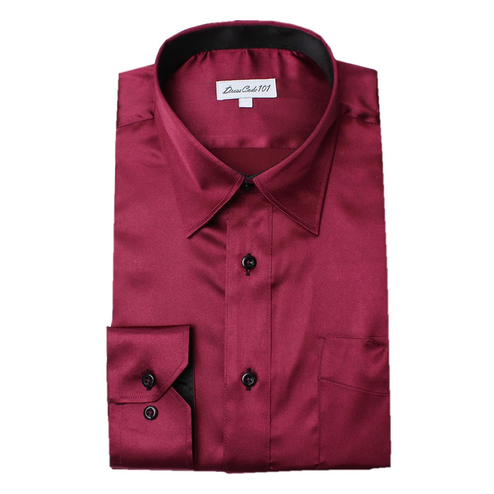 8カラーから選べる サテンシャツ メンズ 紳士用 ワイシャツ ドレスシャツ スリム Yシャツ 白 ホワイト 赤 レッド グレー ブラック 黒 Item スマートビズ 通販 Yahoo ショッピング