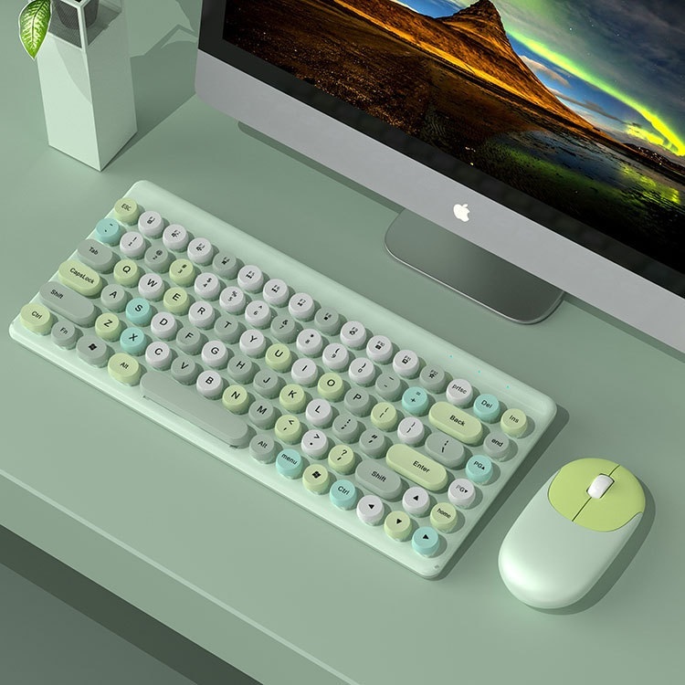 ワイヤレス マウス キーボード セット カラフル パソコン PC
