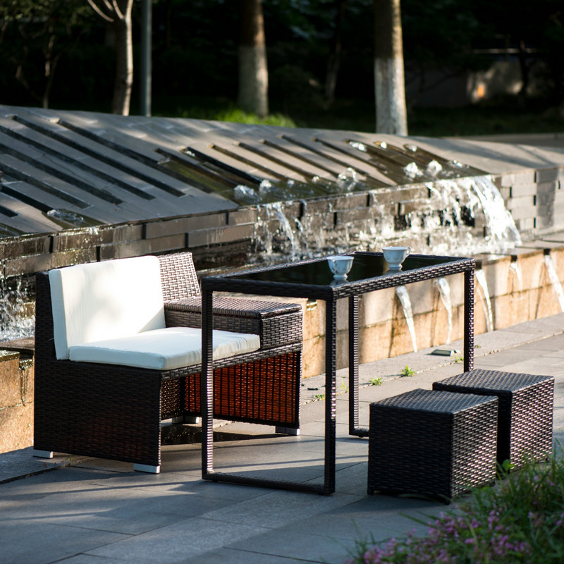 最先端 ガーデン テーブル 4点セット 組立不要 ラタン調 ガーデンファニチャー ガーデンテーブル 完成品 ガーデンチェアー ラタン調 テーブル 家具 樹脂 北欧 即発送可能 Www Thedailyspud Com