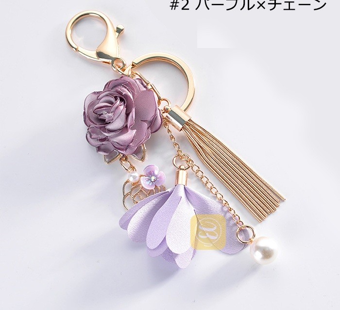 女性に人気なバッグチャーム ゆらゆら造花