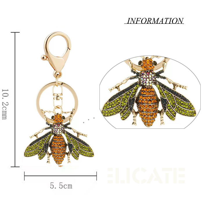 蜂 バッグチャーム 動物 キラキラ モチーフ ラインストーン 上品