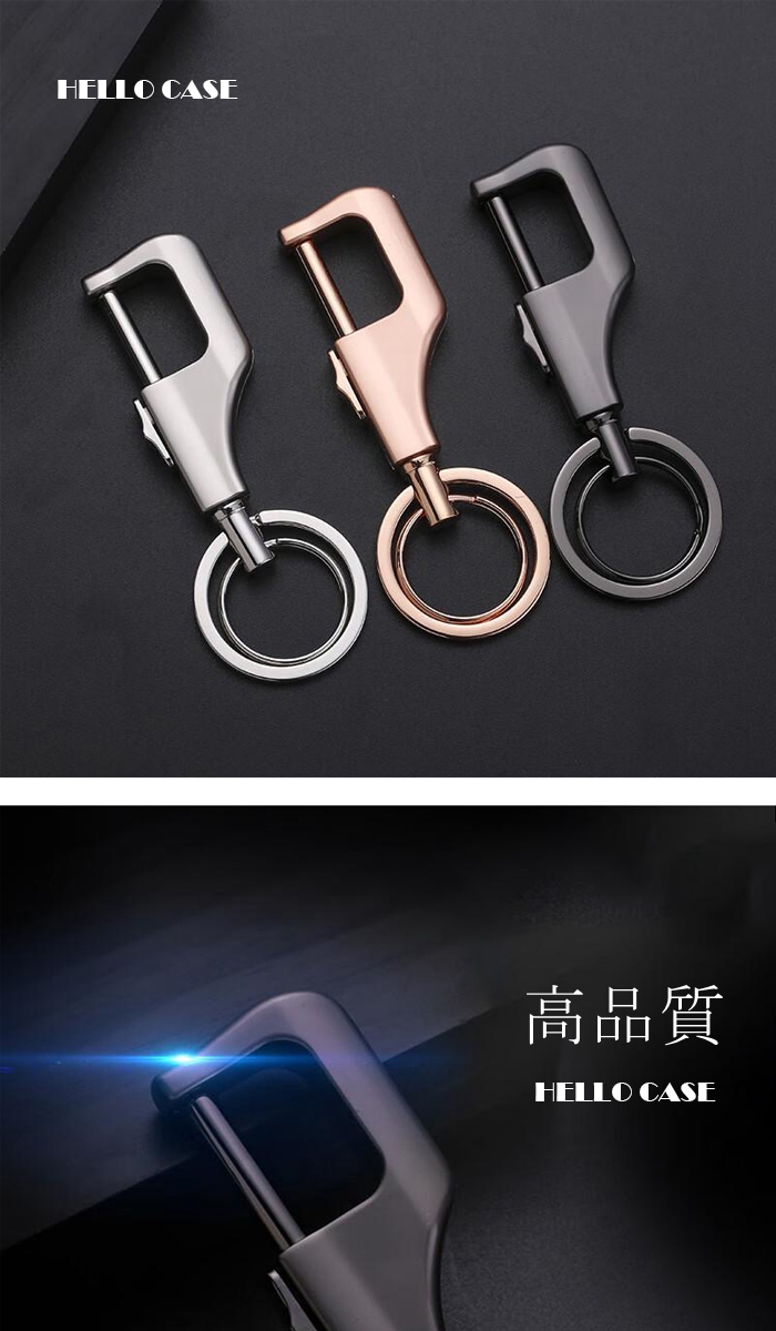 CALEEキーリング付属品付キャリーキーチェーンカラビナキーホルダー CALEE（キャリー）の「CALEE/キャリー STUDS LEATHER ASSORT KEY RING