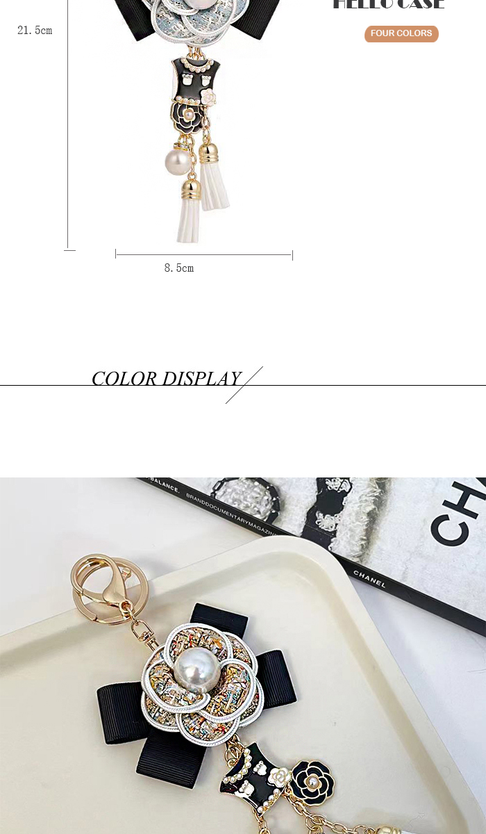 女性に人気なバッグチャーム カラフル花ビラ