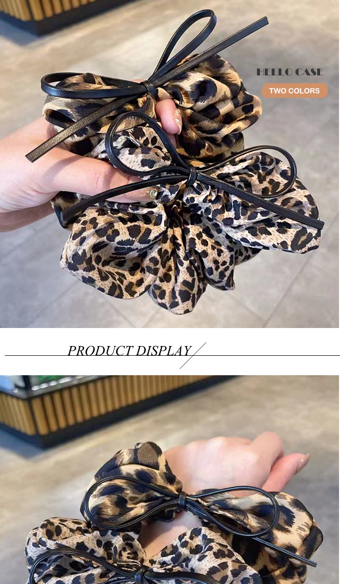 ヒョウ柄シュシュヘアゴム