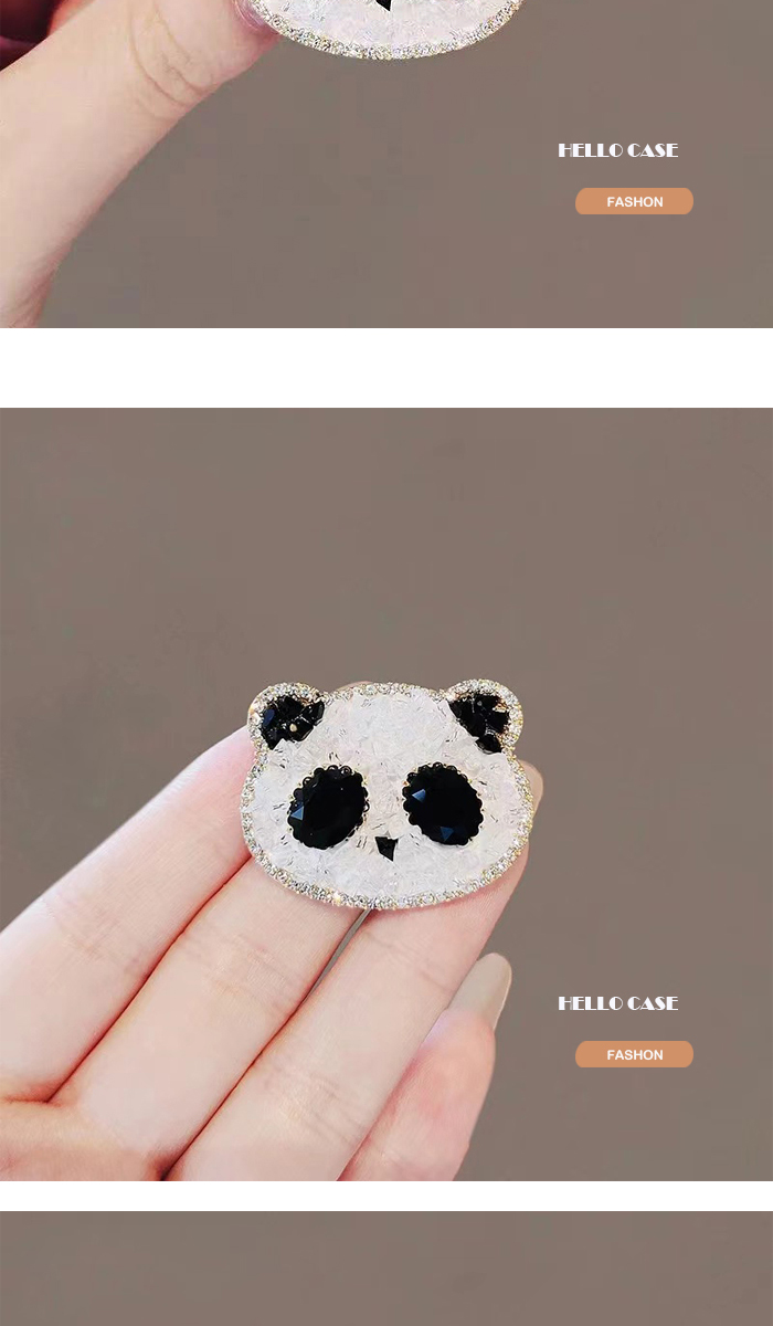 パンダ ブローチ キラキラ ファッション 可愛い キルトピンぱんだ